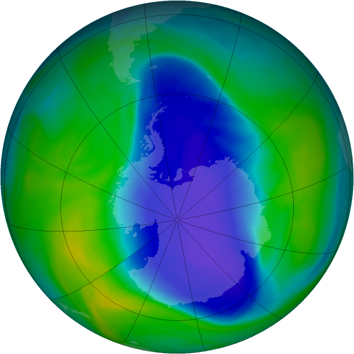 Antarctic ozone map for 16 November 2006